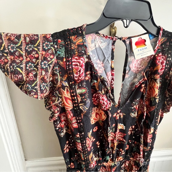 Farm Rio Lillian Wide-Leg Jumpsuit Anthropologie Floral XS - Picture 6 of 16